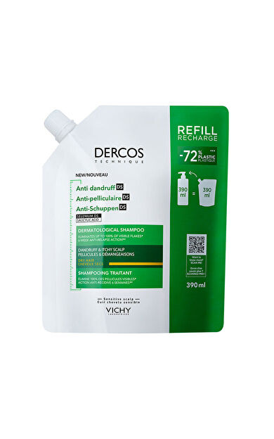 Vichy Dercos Anti Dandruff Kepek Karşıtı Şampuan 390ml - Kuru Saçlar - Refill