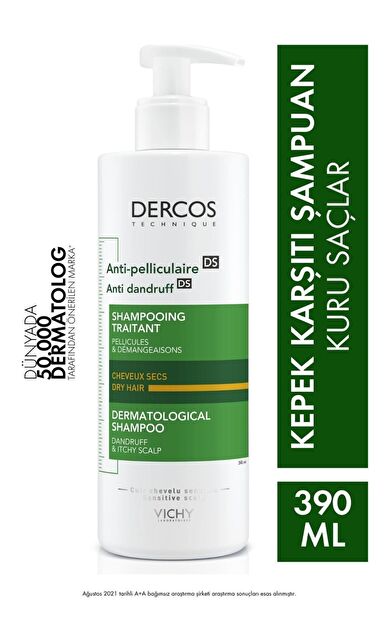 Vichy Dercos Anti-Dandruff Kepek Karşıtı Şampuan Kuru Saçlar 390 ml