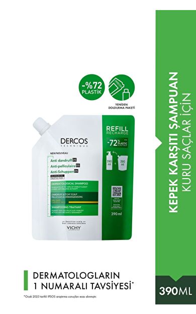 Vichy Dercos Anti Dandruff Kuru Saçlar İçin Kepek Karşıtı Şampuan Refill 390 ml