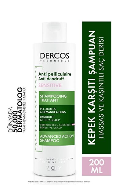 Vichy Dercos Anti-Pelliculaire Şampuan Hassas ve Kaşıntılı Saç Derisi 200 ml