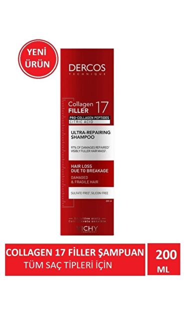 Vichy Dercos Collagen 17 Filler Tüm Saç Tipleri İçin Şampuan 200 Ml