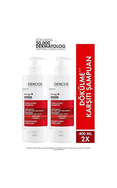 Vichy Dercos Energy+ Şampuan 400 Ml - 2 ADET- SKT:12M