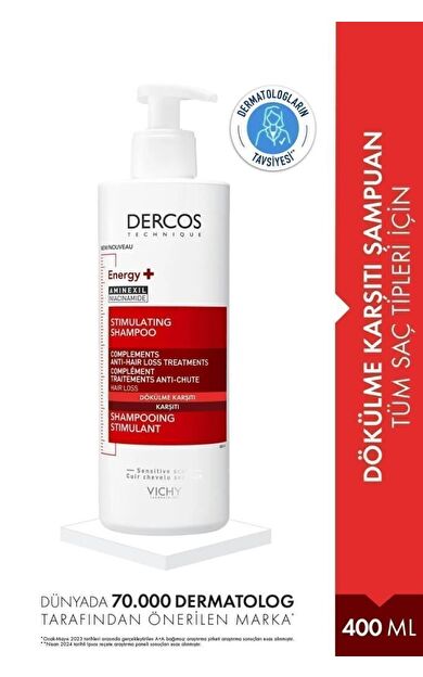 Vichy Dercos Energy+ Şampuan 400 Ml - SKT:12M