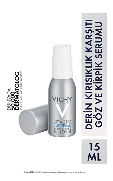 Vichy Liftactiv Supreme Göz Çevresi&Kirpiklere Özel Kırışıklık ve Sıkılık Kaybına Karşı Bakım Serumu 15 ml