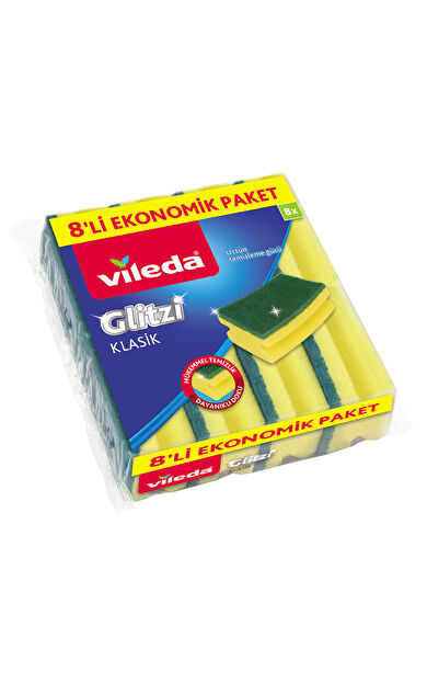 Vileda 8 Li Yeşil Klasik Oluklu Sünger