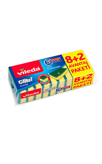 Vileda 8 Li Yeşil Klasik Düz Sünger