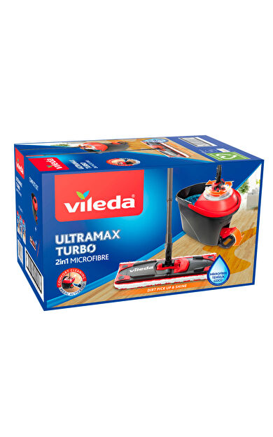 Vileda Ultramax Turbo 2İn 1 Temizlik Seti, Siyah - Kırmızı