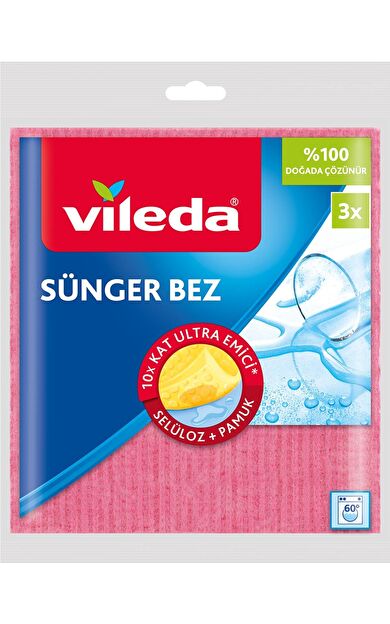 Vileda Doğada Çözünebilir 3 Lü Sünger Bez