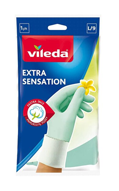 Vileda Extra Sensation Eldiven Büyük Boy, Yeşil