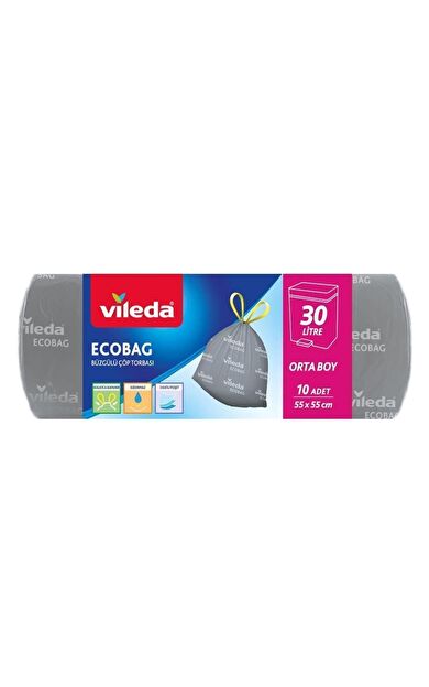 Vileda 30 Litre Orta Boy 15 Li Büzgülü Kokusuz Çöp Torbası
