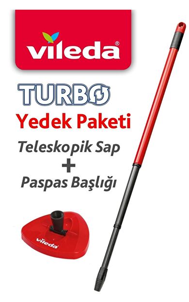 Vileda Turbo Sap + Turbo Classic Üçgen Başlık, Kırmızı