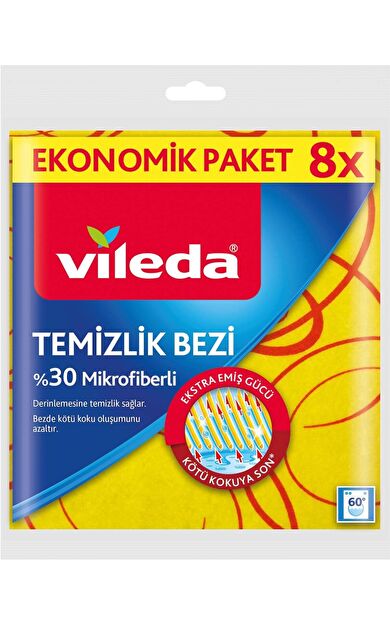 Vileda 8 Li %30 Mikrofiberli Mutfak Bezi