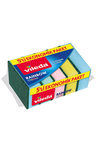 Vileda 5 Li Rainbow Bulaşık Süngeri