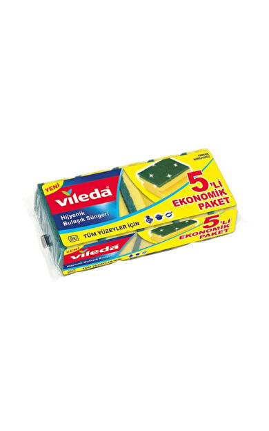 Vileda 5 Li Yeşil Klasik Oluklu Sünger