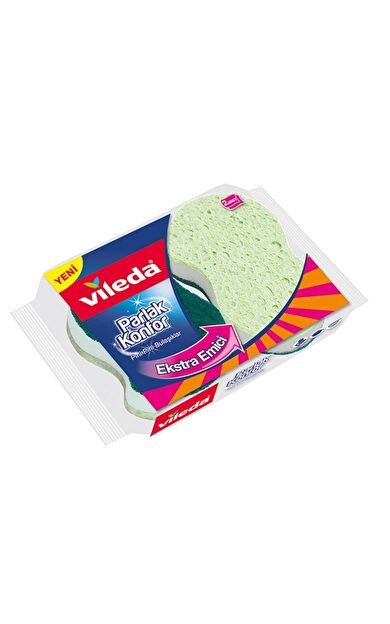 Vileda 2 Li Parlak Konfor Oluklu Bulaşık Süngeri