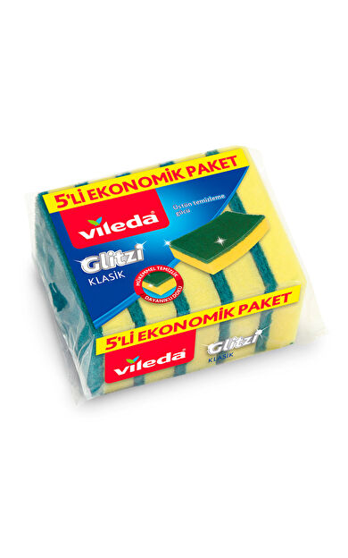 Vileda 5 Li Yeşil Klasik Düz Sünger