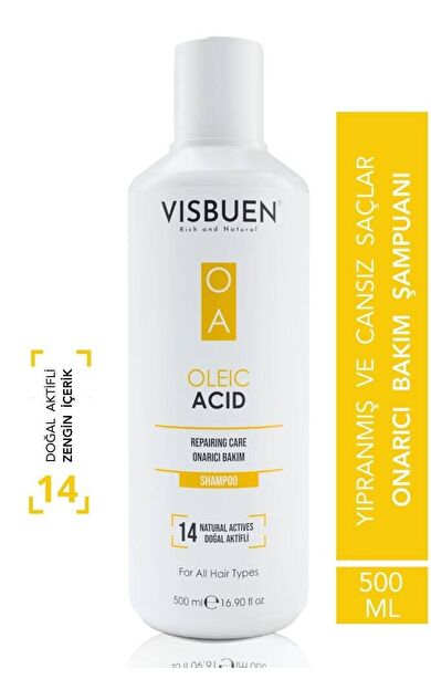 Oleik Asit 14 Doğal Aktifli Yıpranmış Ve Işlem Görmüş Saçlar Için Onarıcı Bakım Şampuanı Oa