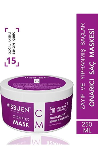 Complex 15 Doğal Aktifli Onarıcı Besleyici Saç Bakım Maskesi Güçlendirici Nemlendirici