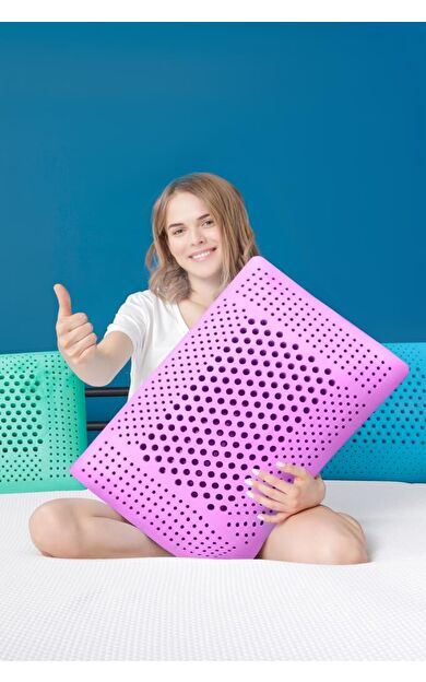 Air Terapi Hava Kanallı Ortopedik Yastık Visco Yastık Mor 60x40x16cm
