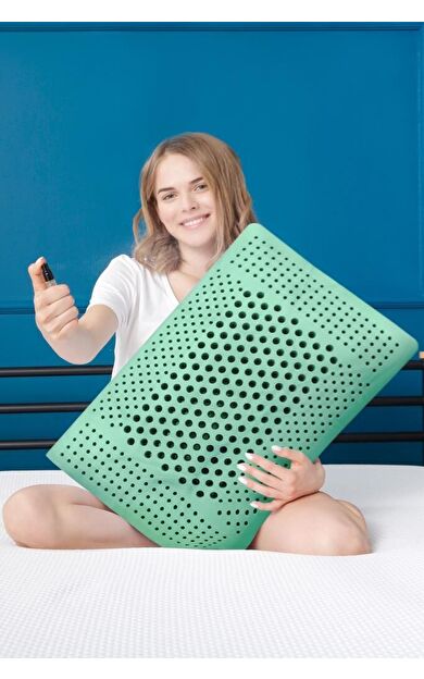 Aroma Terapi Hava Kanallı Ortopedik Yastık Visco Yastık Nane 60x40x16cm