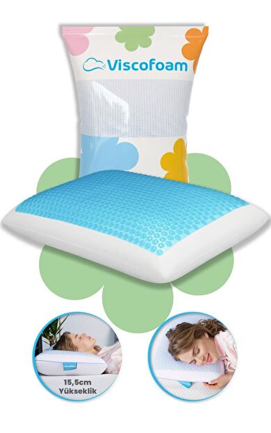 Bonni Terletmeyen Ortopedik Yastık Serinleten Visco Yastık Jelli Yastık 59x39x15.5cm