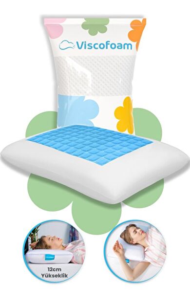 Comfy Terletmeyen Ortopedik Yastık Serinleten Visco Yastık Jelli Yastık 55x35x12cm
