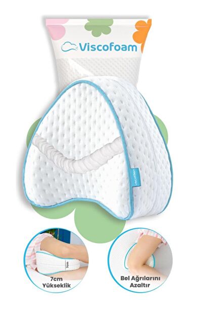 Kalp Diz Arası Ortopedik Yastık Bacak Arası Visco Yastık - 23x23x5cm