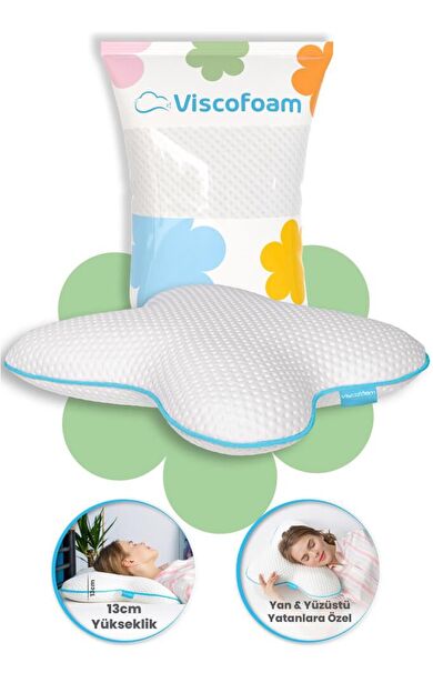 Kelebek Boyun Destekli Ortopedik Yastık Visco Yastık 55x46x13cm
