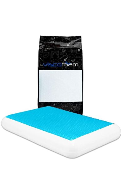 Lüks Terletmeyen Ortopedik Yastık Serinleten Visco Yastık Jelli Yastık 60x40x11cm