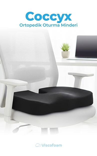 Ortopedik Oturma Minderi Hemeroid Kuyruk Sokumu Coccyx Oturma Minderi Visco Minder Siyah
