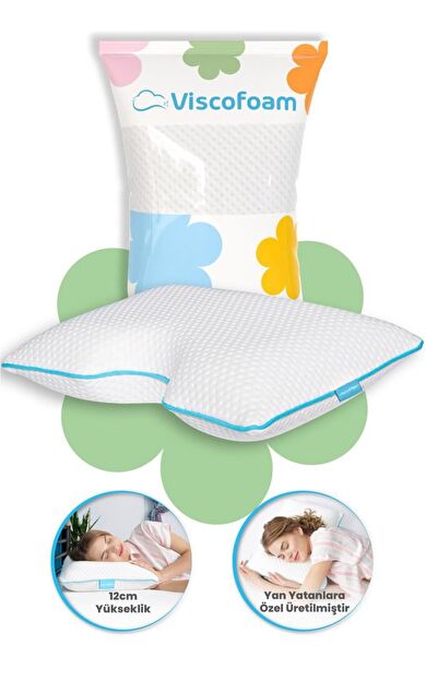 Shoulder Yan Yatanlar Boyun Destekli Ortopedik Yastık Boyun Destekli Visco Yastık - 58x40x12cm