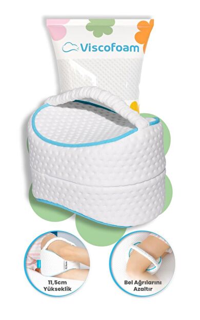 Silindir Diz Arası Ortopedik Yastık Bacak Arası Visco Yastık