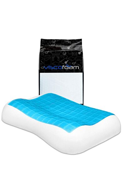 Elina Yüksek Terletmeyen Ortopedik Boyun Destekli Yastık Serinleten Visco Yastık Jelli Yastık
