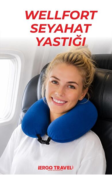 Wellfort Ortopedik Seyahat Yastığı Visco Boyun Destekli Seyahat Yastığı - Lacivert | Ergo Travel
