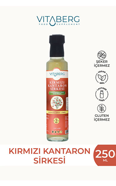 Kırmızı Kantaron Sirkesi  | Elma ve Bitkisel Ekstrakt İçeren Karışım 250 ml