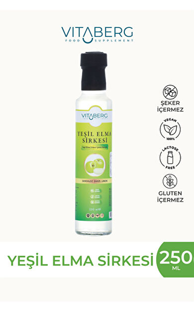 Yeşil Elma Sirkesi | Sandaloz Sakızı ve Limon Ekstrakt İçeren Karışım 250 ml