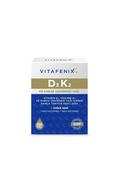 Vitafenix D3K2 ve Kabak Çekirdeği Yağı 400 Damla
