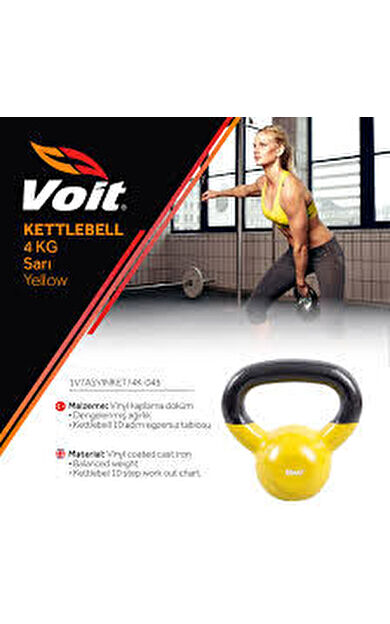 Voit Vinyl Kettlebell 4 kg Sarı