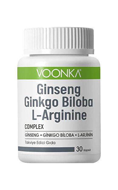 Voonka Ginseng Ginkgo Biloba L-Arginine 30 Kapsül