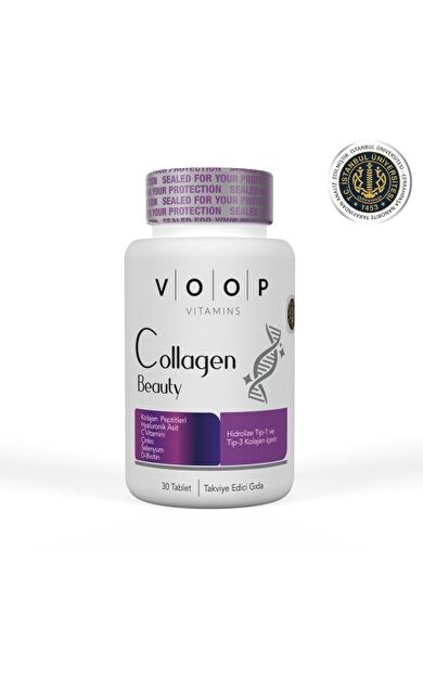 Voop Collagen Beauty Kollajen Peptit, Vitamin Ve Mineral İçeren Tablet Takviye Edici Gıda