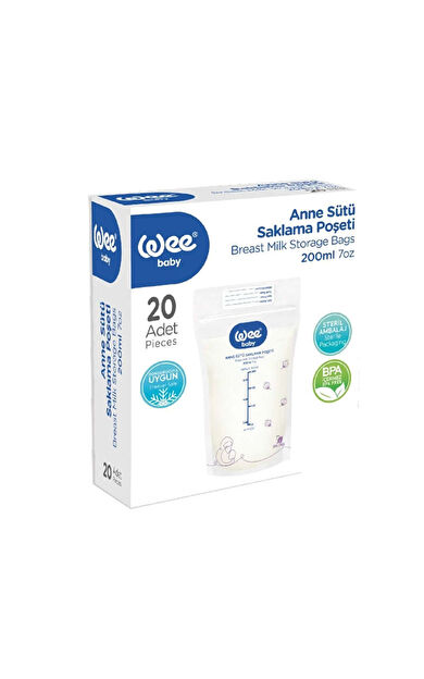 Wee Baby Anne Sütü Saklama Poşeti 200 ml x 20 Adet