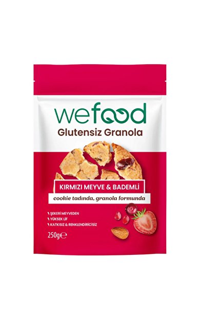 WEFOOD Glutensiz Granola Kırmızı Meyve & Bademli 250g
