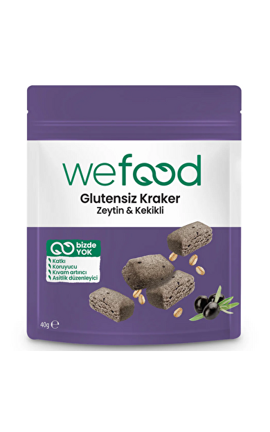 WEFOOD Glutensiz Zeytinli &amp; Kekikli Kraker 40g