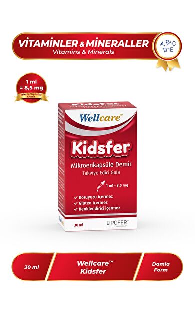 Wellcare Kidsfer Mikroenkapsüle Demir Takviye Edici Gıda 30 ml