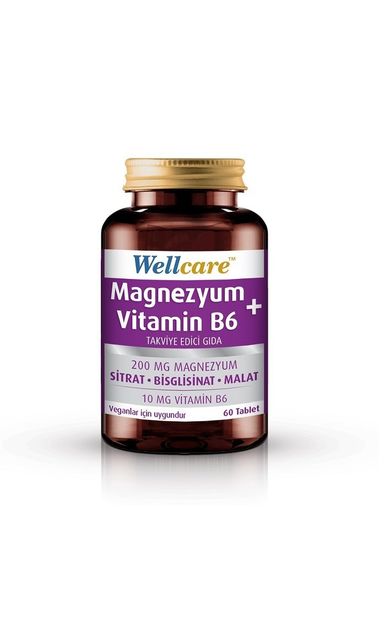 Wellcare Magnezyum ve Vitamin B6 200/10 mg 60 Tablet