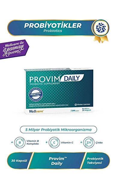 Wellcare Provim Daily Probiyotik Takviye Edici Gıda 30 Kapsül