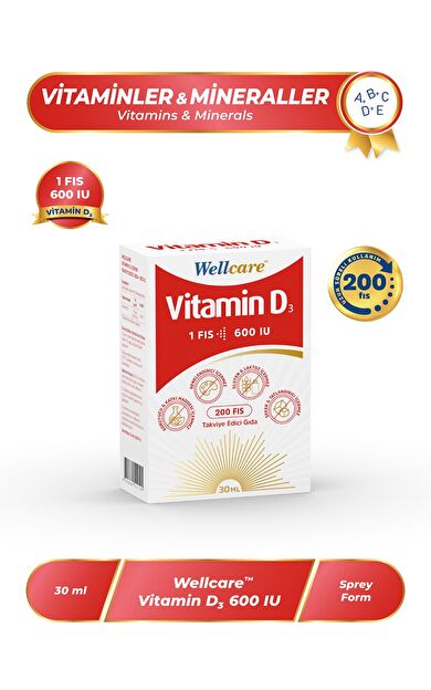 Wellcare Vitamin D3 Sprey 600 IU 30 ml