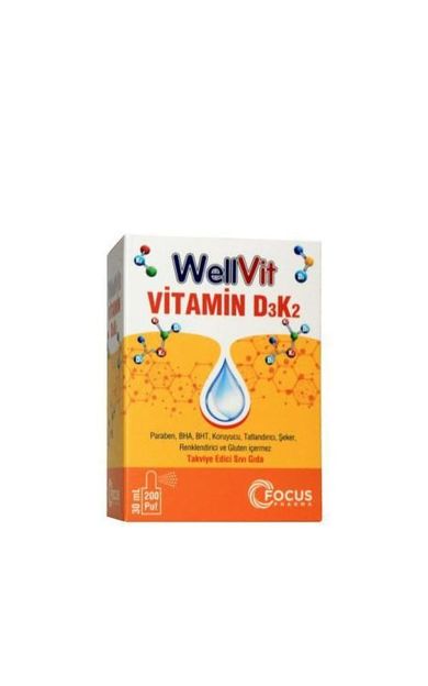 WellVit D3K2 Vitamin D3 ve Vitamin K2 Sprey 30ml