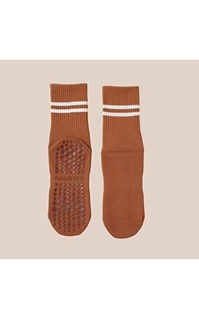 XTR Fitness Yoga Ve Pilates Çorabı EP00UE-27-C-KAHVERENGI