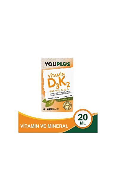 Youplus Vitamin D3 K2 1000 IU 20 Ml Damla- SKT:01/2028